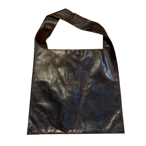 THE NEW STUDIO M02 GLOSSY TEXTURED BROWN Bag $437 NWT - Picture 3 of 8